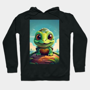 Cute Turtle Illustration Hoodie